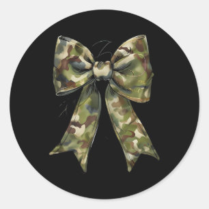 Camouflage Alte Camouflage Bow Camouflage Coquette Runder Aufkleber