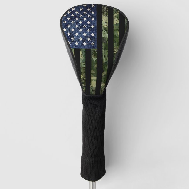 Camouflage American Flag Camouflage Golf Headcover (Vorderseite)