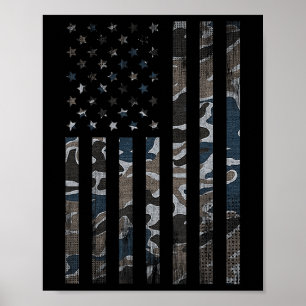 Camouflage American Flag Camouflage Military 4. Ju Poster