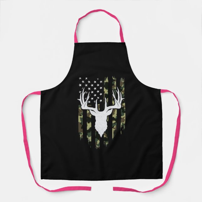 Camouflage American Flag Deer Hunting Schürze (Vorderseite)