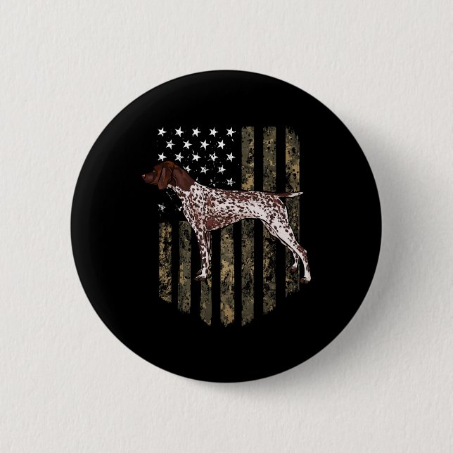 Camouflage American Flag Deutsch Kurzzeichen 4. Button (Vorderseite)