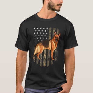 Camouflage American Flag German Shepherd 4. Juli U T-Shirt