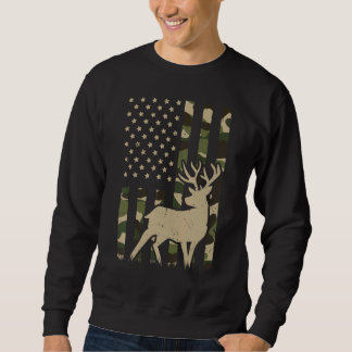Camouflage American Flag Hirsche Jagen Hirschjäger Sweatshirt