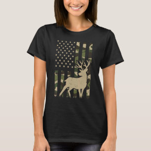 Camouflage American Flag Hirsche Jagen Hirschjäger T-Shirt