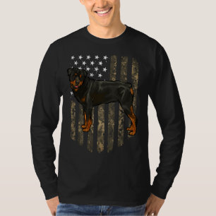 Camouflage American Flag Rottweiler 4. Juli USA T-Shirt
