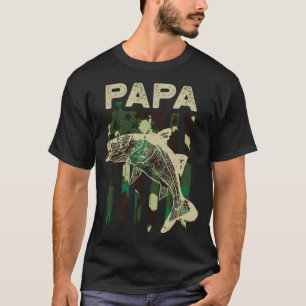 Camouflage American Flag Snook Fishing Papa Snook T-Shirt