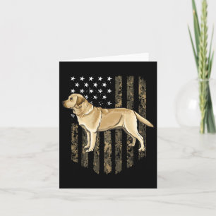Camouflage American Flag Yellow Labrador Retriever Karte