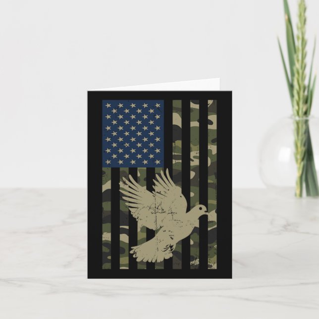 Camouflage American US Flag Camouflage Dove Hun Ja Karte (Vorderseite)