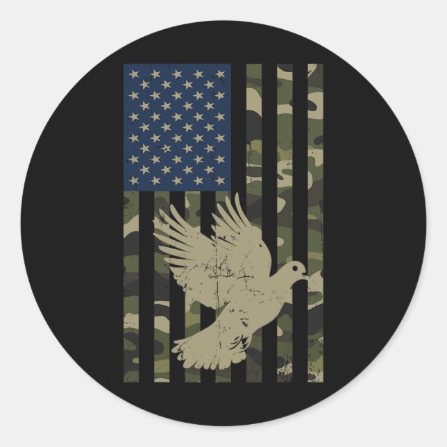 Camouflage American US Flag Camouflage Dove Hun Ja Runder Aufkleber (Vorderseite)