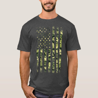 Camouflage Amerikanische Flagge Militärisches Vint T-Shirt
