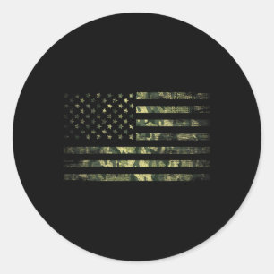 Camouflage Amerikanische Flagge USA Männer Frauen Runder Aufkleber