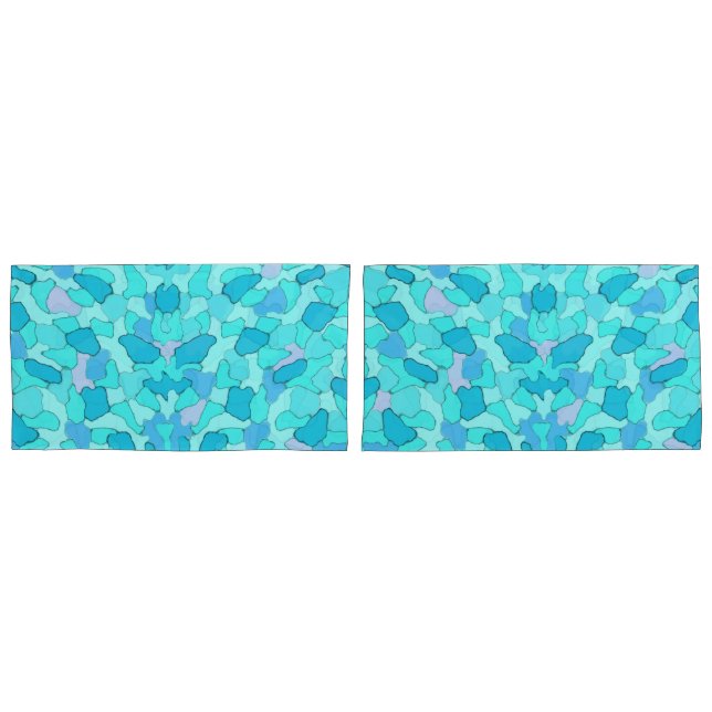 Camouflage Aqua Kissenbezug (Vorderseite-Set)