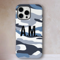 Camouflage Army Monogram Blue