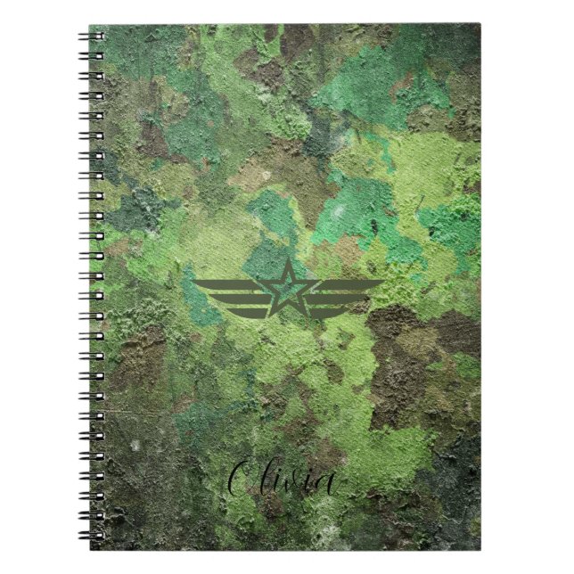 Camouflage Aviation Emblem Notebook - Militär Notizblock (Vorderseite)