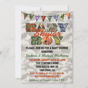 Camouflage Baby Boy Baby Shower Invitations
