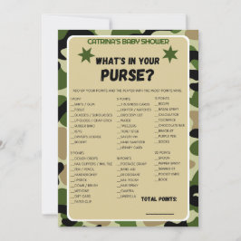 Camouflage Babydusche - bestellbarer Name, 12x18 Einladung