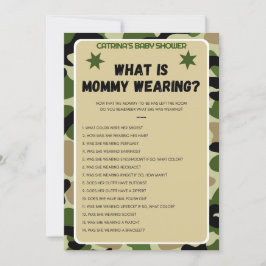 Camouflage Babydusche - bestellbarer Name, 12x18 Einladung