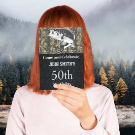 Camouflage Bass Fishing Geburtstagsparty Männer Einladung