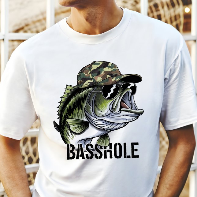 Camouflage Basshole Bass Fischen Tri-Blend Shirt (Von Creator hochgeladen)