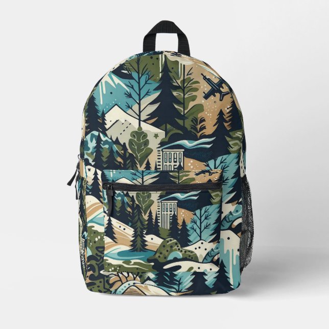 Camouflage Bedruckter Rucksack (Vorderseite)