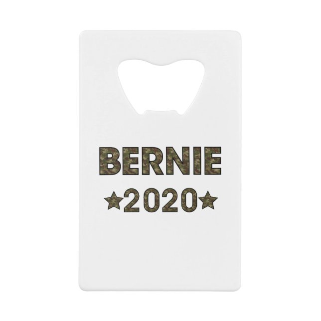 Camouflage Bernie 2020 Präsidentschaftskandidat Geldbeutel Flaschenöffner (Vorderseite)