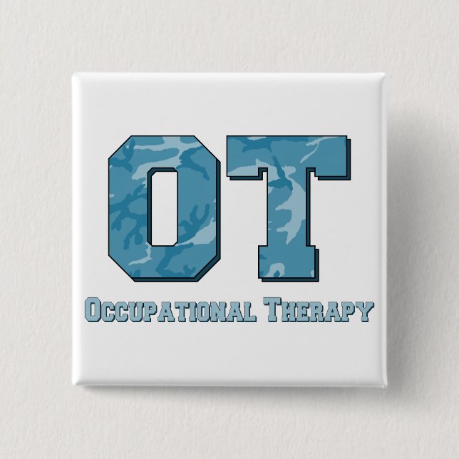 Camouflage beschriftet Blau Button (Vorderseite)