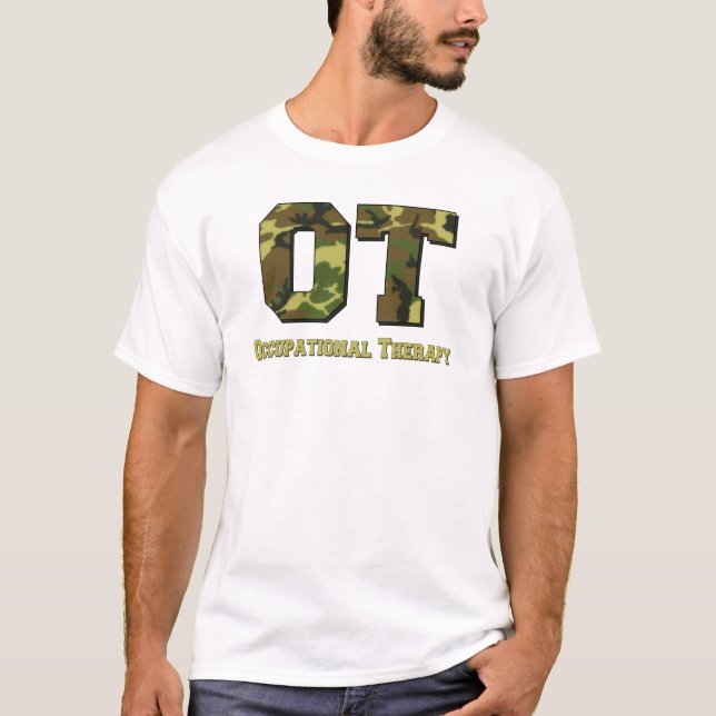 Camouflage beschriftet Grün T-Shirt (Vorderseite)