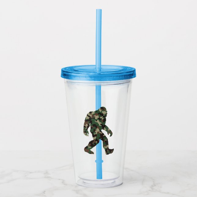 Camouflage Bigfoot Sasquatch Acryltrinkbecher (Vorderseite)