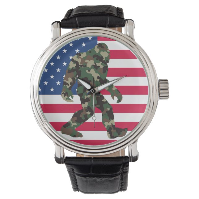 Camouflage Bigfoot Sasquatch Armbanduhr (Vorderseite)