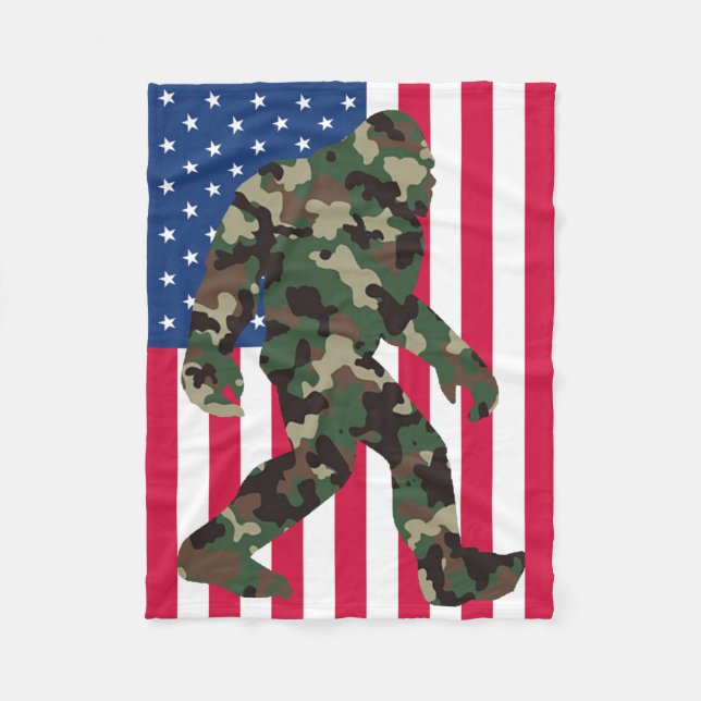 Camouflage Bigfoot Sasquatch Fleecedecke (Vorderseite)