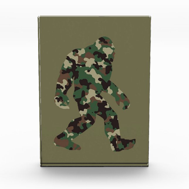 Camouflage Bigfoot Sasquatch Fotoblock (Vorderseite)