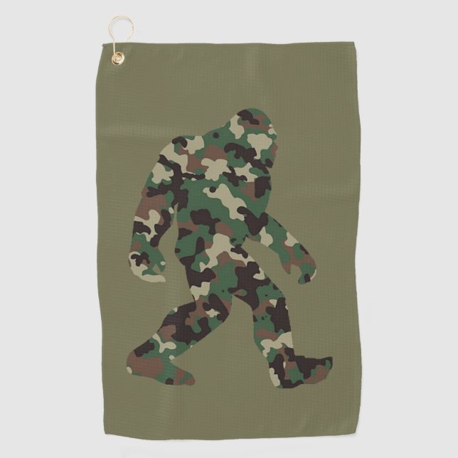 Camouflage Bigfoot Sasquatch Golfhandtuch (Vorderseite)