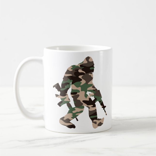 Camouflage Bigfoot Sasquatch Kaffeetasse (Links)