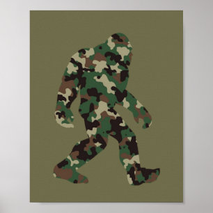 Camouflage Bigfoot Sasquatch Poster