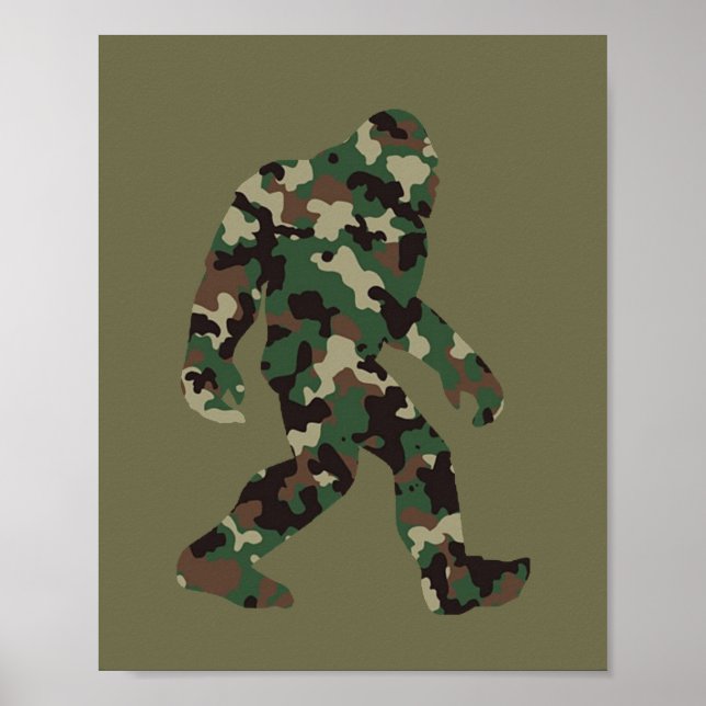 Camouflage Bigfoot Sasquatch Poster (Vorne)