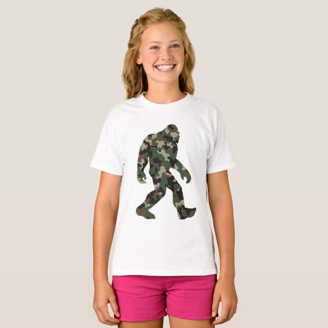 Camouflage Bigfoot Sasquatch T-Shirt (Vorne ganz)