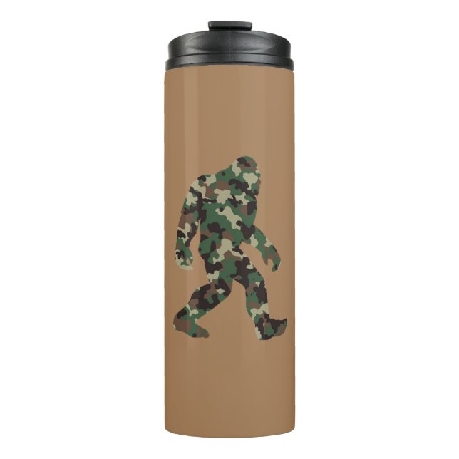 Camouflage Bigfoot Sasquatch Thermosbecher (Vorderseite)