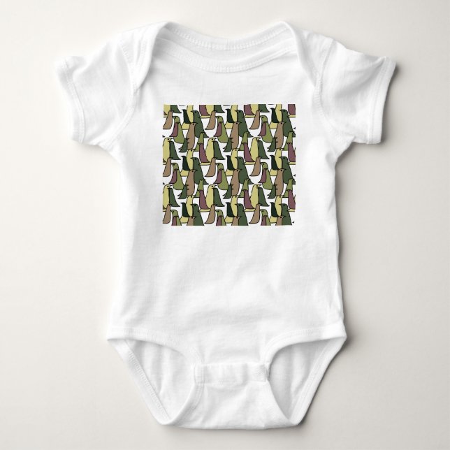 Camouflage Birds Baby Strampler (Vorderseite)