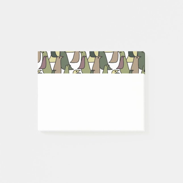 Camouflage Birds Post-it Klebezettel (Vorderseite)