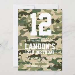Camouflage Birthday Invite Einladung