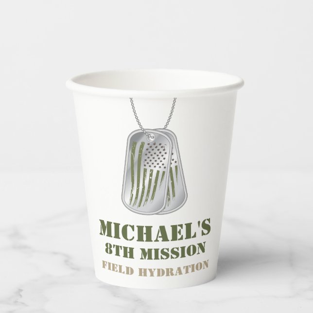 Camouflage Birthday Party Papier Cup Pappbecher (Vorderseite)