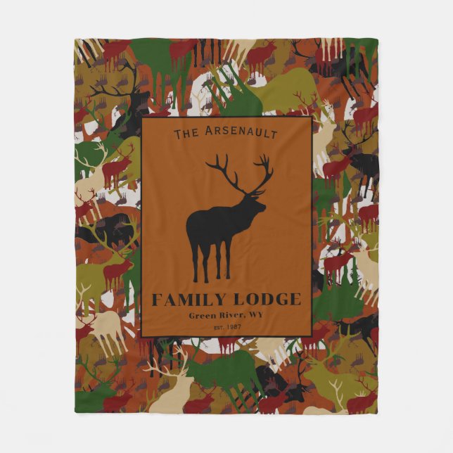 Camouflage Black Brown Green Personalized Fleecedecke (Vorderseite)