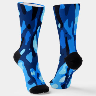 Camouflage Blaues Abstraktes Muster Socken