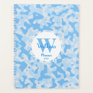 Camouflage bleu féminin Design Monogramme