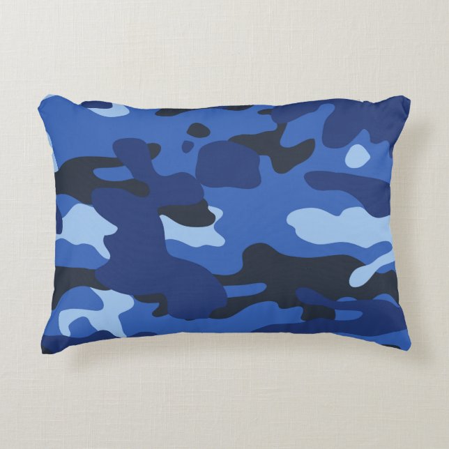 Camouflage Blue Camouflage Army Pattern Dekokissen (Vorderseite)