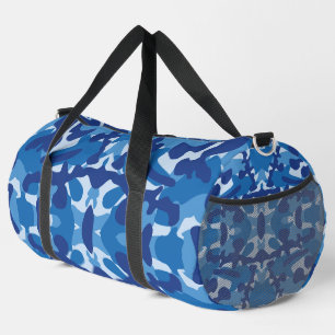Camouflage Blue Camouflage Army Pattern Monogram Duffle Bag