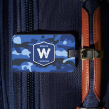 Camouflage Blue Camouflage Army Pattern Monogram