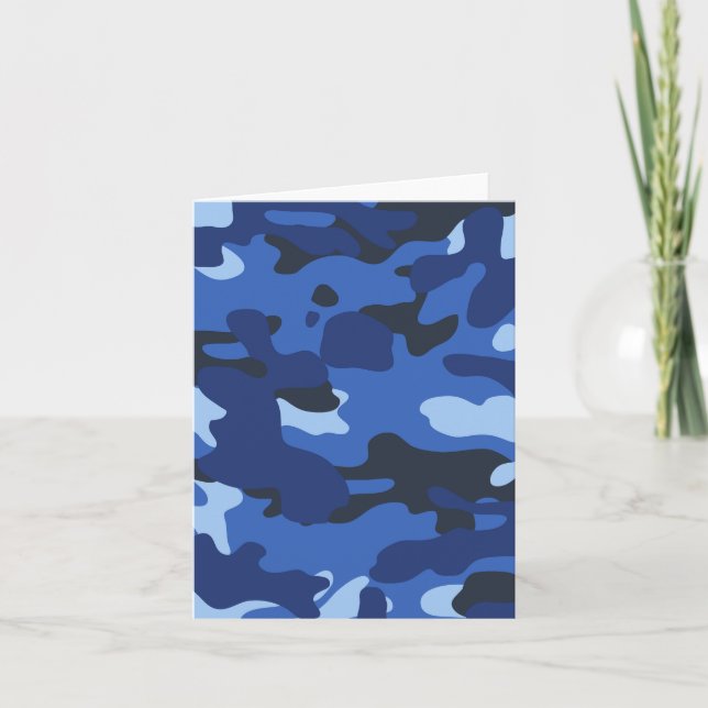 Camouflage Blue Camouflage Pattern Karte (Vorderseite)
