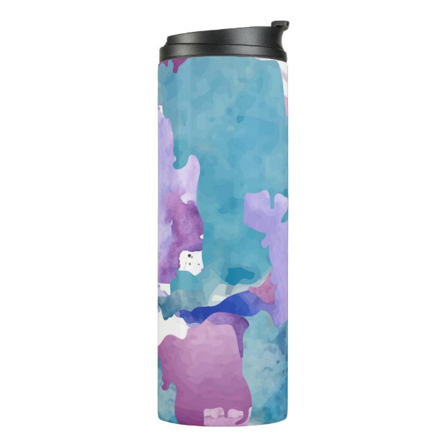Camouflage Blue Pattern Thermosbecher (Nach links gedreht)