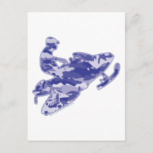 Camouflage Blue Sled auf Schwarzweißkopie Postkarte